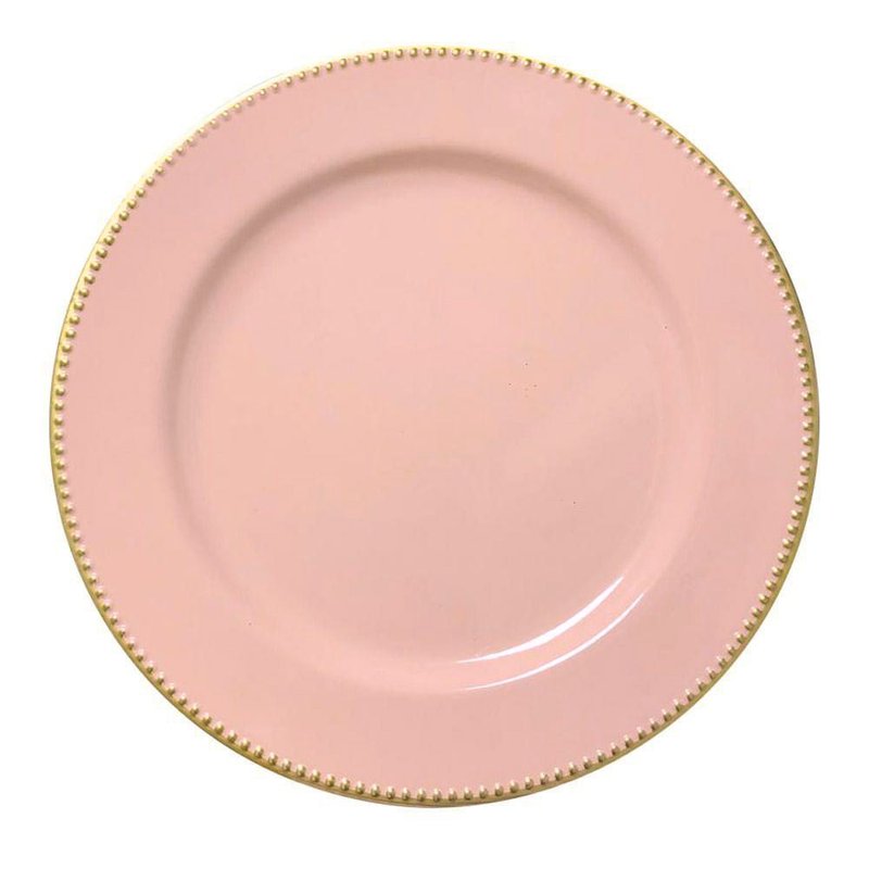 sousplat para cha de plastico rosa com dourado 61242 bon gourmet casa cafe mel