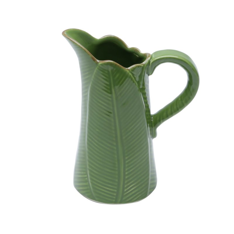 jarra leiteira de ceramica banana leaf verde 500ml 3876 lyor casa cafe mel 1