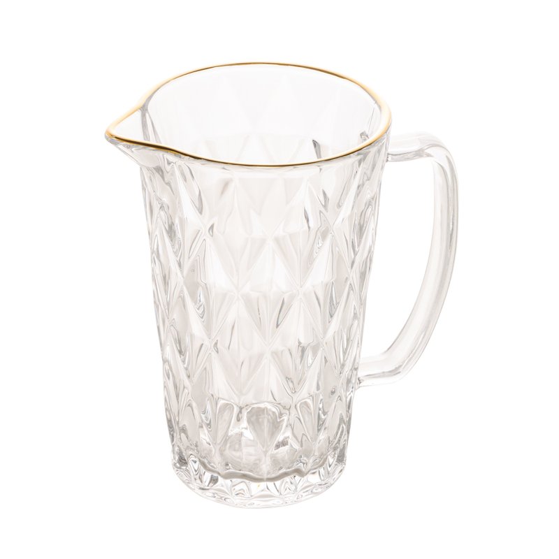 1431 jarra de vidro diamond transparente filete dourado 1l casa cafe mel 6