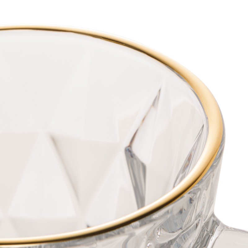 Copo De Vidro Com Filete Dourado Havan Casa 370Ml - Vidro Transparente