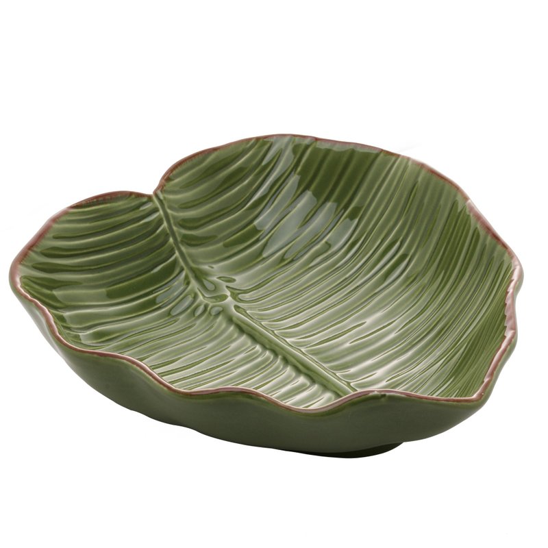4495 3 petiqueira ceramica banana leaf verde 16x15 5x4 5cm casa cafe mel