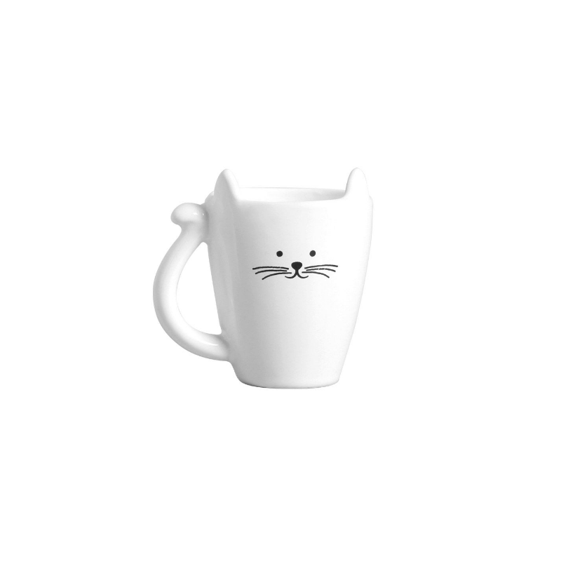 01 450 caneca ceramica gato branco 9 5x10x7cm 170ml casa cafe mel