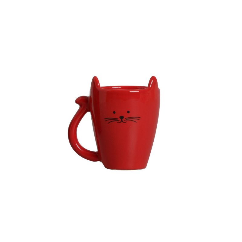 21 450 caneca ceramica gato vermelho 9 5x10x7cm 170ml casa cafe mel