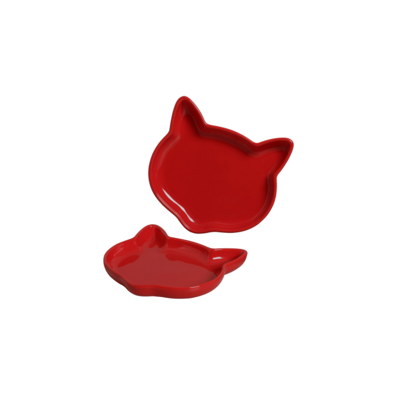21 452 prato ceramica gato 18x18 5cm silveira vermelho casa cafe mel