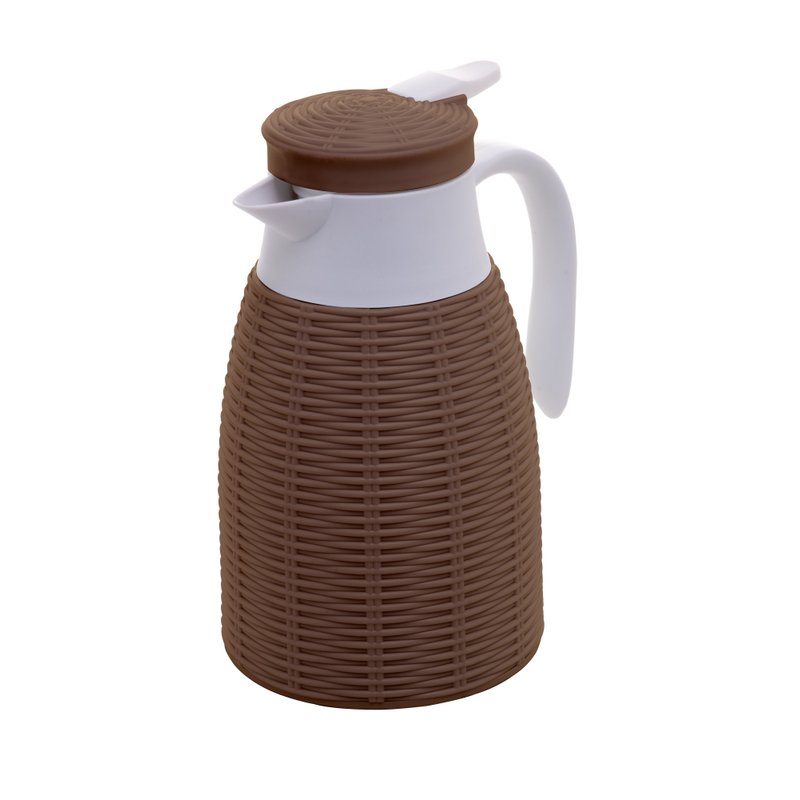 6835 garrafa termica de plastico rattan marrom 1l lyor casa cafe mel