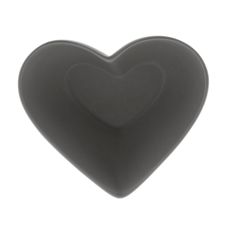 8692coracao decorativo de ceramica heart cinza 14x13x6cm