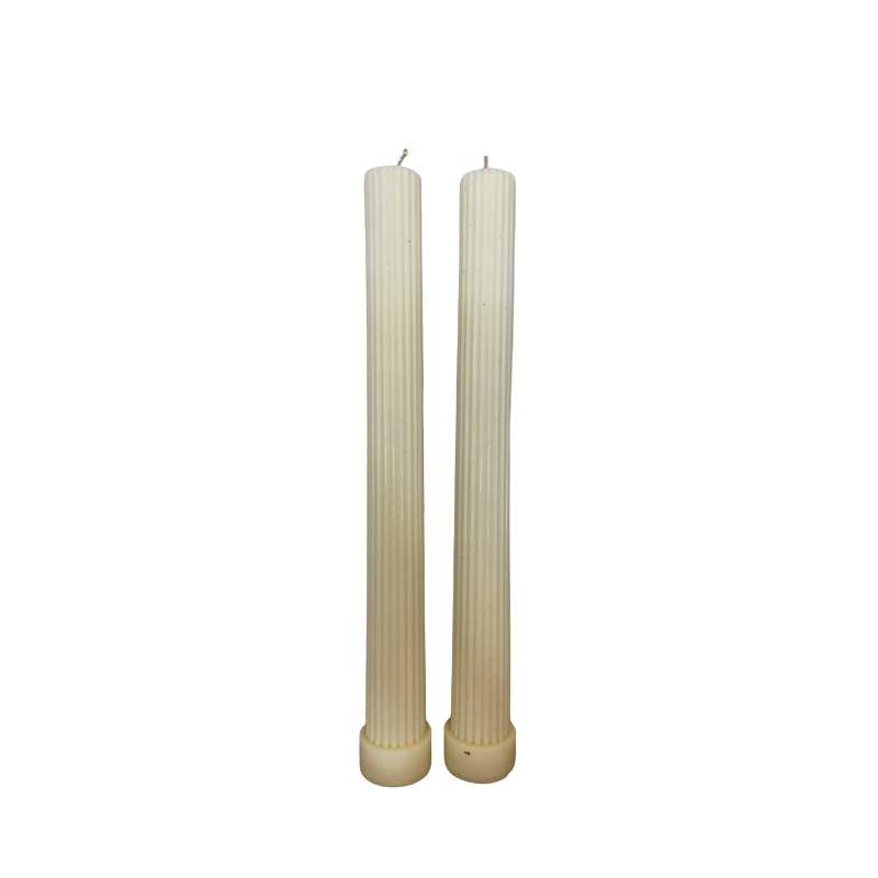 0019 veconjunto 2 velas riscada com base cera vegetal off white 26 5x2 5cm